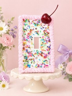 Pink Sprinkle Toggle Switch Cover - Sweet Dessert Accent